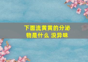 下面流黄黄的分泌物是什么 没异味